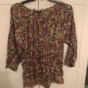 Chaps~Plus Size Blouse~Paisley~1XL